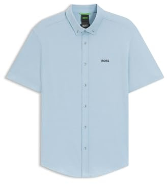 BOSS Kurzärmeliges Regular-fit Hemd Aus Dynamischem Baumwoll-Jersey
