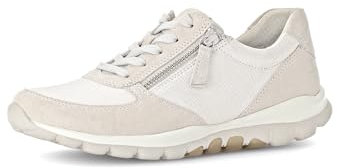 Gabor Damen Low-Top Sneaker, Frauen Halbschuhe,schnürschuhe,schnürer,straßenschuhe,Strassenschuhe,Sportschuhe,Bianco/ORO/Neve,37 EU / 4 UK