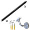 Treppenhandlauf-Set – 3 Fuß/4 Fuß/5 Fuß/6 Fuß/10 Fuß/12 Fuß/14 Fuß/20 Fuß Langer, Wandmontierter Handlauf Für Innen- Und Außentreppen, Komplettes DIY-Treppengeländer-Set Mit Silbernen Halterungen(Blac