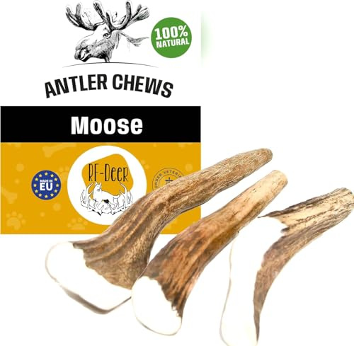 RF-Deer Elchgeweih für Hunde, Kausnack, Hard L, 12-17 cm, 0,5 kg | 100 % natürliches Elchgeweih, HACCP-Standard, ohne Farb- und Konservierungsstoffe, keine Bohrlöcher, 4-7 Stück im 0,5-kg-Mix