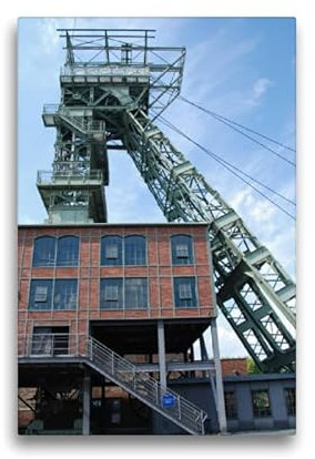 Premium Textil-Leinwand 30 x 45 cm Hochformat Premium Textil-Leinwand 30 cm x 45 cm hoch Zeche Zollern II Schacht 2 Dortmund | Wandbild, HD-Bild auf Keilrahmen, Wanddekoration, Kunstdruck von Hermann