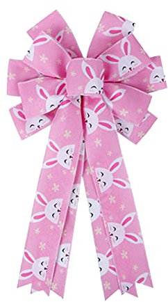 TEEKU Couronne de nœud de Pâques en toile de jute pour porte d'entrée, intérieur et extérieur, décorations de Noël à suspendre (D, taille unique)