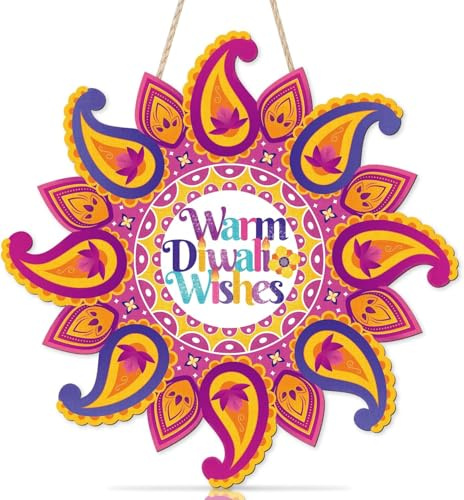 HPNIUB Diwali Warm Wishes Rangoli Mandala Wandhanger Indisch Festlich