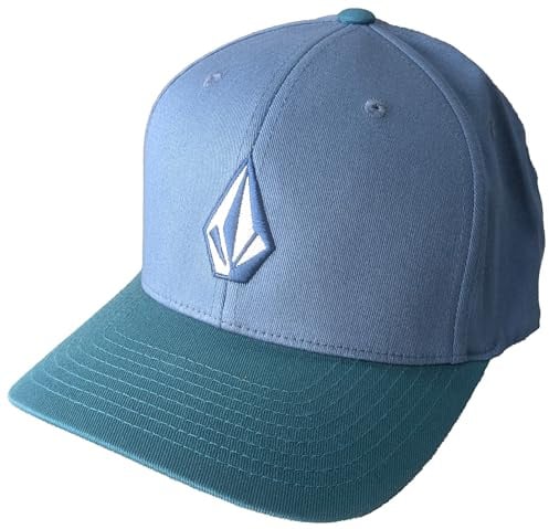 Volcom Herren Fullstone Flexfit Mütze - 6-Panel Strukturierter Stretch Twill Baseball Cap, Blaue Wäsche, S/M