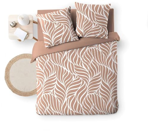 Douceur d'Intérieur, Bettwäsche-Set, 3-teilig (240 x 220 cm), Morgane Mocha, 100% Baumwolle