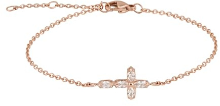Tamaris Schmuck für Damen aus Edelstahl - Armbänder mit funkelndem Kreuz im modernen Look - kombinierbarer und moderner Geschenkartikel