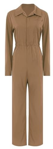 Jugaoge Damen Arbeitsoverall Langarm Coverall Baumwolle Overall Elastische Taille Arbeitsanzug Schutzanzug Halloween Horror Outfit