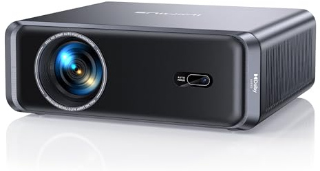 iWIMIUS Proiettore 4K [Compatibile con Netflix]1000ANSI Auto Focus/Keystone Proiettore 4K smart tv, WiFi6 Bluetooth Videoproiettore 1080p nativo con HDMI ARC/CEC Home Cinema/Esterno (Grigio Antracit)