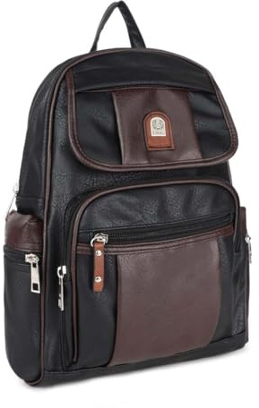 OBC Damen Rucksack Stadtrucksack Backpack Daypack Cityrucksack Leder Optik Tasche Handtasche Shopper Tagesrucksack Crossbag Schultertasche (Braun 30x30x14 cm)