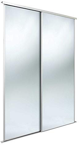 Spacepro Value twinpack 762mm 3mm silver mirror/white frame/trackset