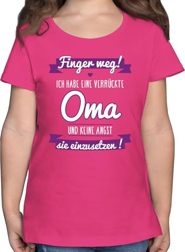 Shirtracer - T-Shirt Mädchen - Statement Sprüche Kinder - Finger Weg ich Habe eine verrückte Oma I