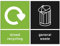 Grizzly Recycling Bin Stickers - Self Adhesive PVC - Pack of 2 Signs - General Waste and Mixed Recycling - 150mm x 100mm