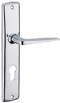 THIRARD - Ensemble de Poignées pour Porte d'Entrée Demeter - Finition Chromé - Usage Pratique - Design Élégant - Trou de Cylindre - Monobloc - Carré 7 mm - Entr'Axes 195 mm - Gris