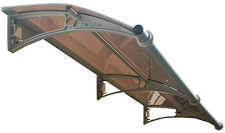 CANOFIX Door Canopy PC 2500W x 650P / DIY Polycarbonate Cantilever Awning/Window Door Pathway Walkway Garden Shed Porch Patio (Grey Bracket - Bronze Sheet)