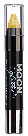 Iridescent Glitter Paint Stick/Body Crayon makeup for the Face & Body by Moon Glitter - 3.5g - Yellow