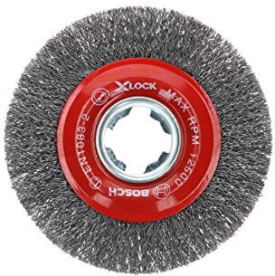 Bosch WBX418 4-1/2 in. Wheel Dia. X-Lock Arbor Tempered Steel Crimped Wire Wheel