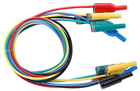 14awg Morsetto Cavo, 5pz P1050-1 4mm Cavi Banana Coccodrillo Doppia Tensione per Multimetro Morsetti Cavo Kit Connettore a Banana di Prova 1000V/10A