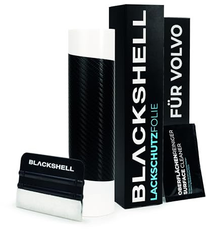 Blackshell® Ladekantenschutz Folie passend für Volvo V60 | Typ 225/227 | Bj. ab 2018 Carbon Matt - passgenauer Stoßstangenschutz inkl. Set für Folierung