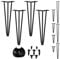 Relaxdays Hairpin Legs, 4er Set, 3 Streben, Metall, Haarnadel Tischbein für Hocker, Tisch & Schrank, 40 cm hoch, schwarz