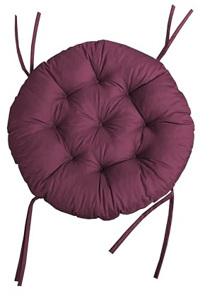 chilly pilley Papasansessel Rundkissen RundRattansessel Auflage Sesselkissen Gartenkissen Sitzkissen Garten Kissen Gesteppt mit Schlaufen (100cm, Violett)