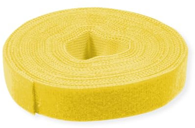 VALUE Klettband auf Rolle, 10mm, gelb, 25 m