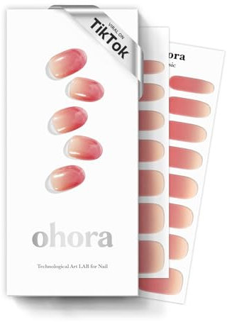 ohora Halbgehärtete Gel-Nagelstreifen von (N Basic Nails Nr. 1) – Funktioniert mit allen Lampen, Salonqualität, langlebig, einfach anzubringen und zu entfernen – inklusive 2 Vorbereitungspads