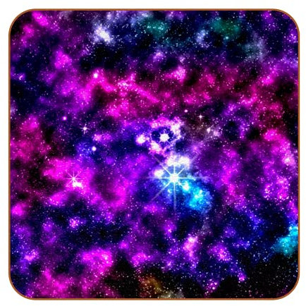 Starfield Nebula Colorful Starry Galaxy Muster PU-Leder Untersetzer für Getränke, 6 Stück quadratische Getränkeuntersetzer Tassen Platzsets für Zuhause oder Bar, Einweihungsgeschenk
