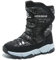 GUBARUN Schneestiefel Jungen Mädchen Winterstiefel Kinder Winter Outdoor Wasserdicht Warme Stiefel（N-Schwarz, EU 32