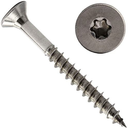 OPIOL QUALITY® Spanplattenschrauben mit Senkkopf und Innensechsrund 6x180 mm aus Edelstahl A2 V2A (10 Stück) Teilgewinde Holzschrauben Universalschrauben Universal