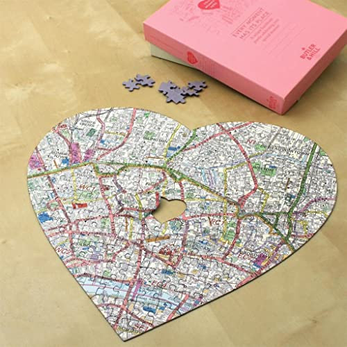 Personalised Heart-Shaped Map Jigsaw - London Street Map (postcodes within the M25) For Love Ones for birthdays, anniversaries, Christmas and of course Valentine’s Day