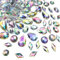 TOAOB 117 Pieces Sew On Rhinestone AB Clear Gems Acrylic Faceted Flatback Sewing Crystal Rhinestone Mix Shape for DIY Crafts Clothes Shoes Bag Decoration ﻿