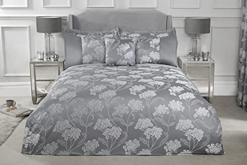 Emma Barclay Blossom Jacquard-Bettwäsche-Set, verziert, für Einzelbett, silberfarben