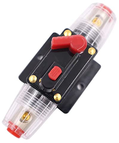 RANIT 12V-72V DC 100Amp Automotive Replacement Circuit Breaker Switches Fuse Holder with Manual Reset for Car Audio,Boat,Stereo Switch and Power System (100A)