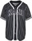 Karl Kani Herren KM221-115-1 Serif Pinstripe Baseball Shirt Black, S
