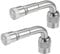 X AUTOHAUX 2Pcs Copper Nickel Plated Tyre Valve Extension Adaptor 90 Degrees