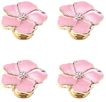 Geesatis 4 Pcs Kitchen Cabinet Knobs Petal Flower Knobs for Door, Closet, Cupboard Home Decoration, Pink