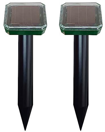 RUNADI Lot de 2 répulsifs solaires pour Taupes – Repulsif Serpent - Répulsif Contre Les Insectes d'extérieur – Résistant aux intempéries pour Taupe, Serpent, Campagnol, Gopher et Autres Animaux