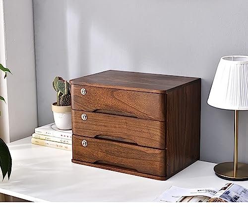 Boite Rangement Bureau avec Tiroirs - Armoire De Rangement Bureau, avec Serrure Armoire De Classement Plat, Armoire De Rangement À Tiroir De Bureau, Armoire De Classement en Bois (Size : 3 Layer)