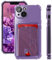 ELEVAVIDA Handyhülle für iPhone 14 violett lila transparent mit Kartenfach und Kameraschutz - stoßfeste Antishock Ecken, Schutzhülle für Apple iPhone 14 Slim case