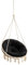 Velvet Kissen für Hängesessel, Sitzkissen für Stuhl, Hängekorb Sessel, Indoor Kissen, Waschbar Auflage, Rund, Swing, Schaukelkissen, Schwarz, 92 cm