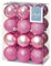Shatterproof Christmas Baubles 24 Pack 60mm Premier Christmas Tree Decoration, matt, shinny and glitter baubles (Pink 9325)