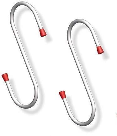 Gedotec Wandhalterung - Allzweckhaken Stahl verzinkt gummiert | 2 Stück Gerätehaken Länge: 180 mm | große S-Haken Garage mit Tragkraft bis 20 Kg | Allzweckhaken aus Metall | S-förmige Aufhängehaken