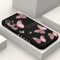 LEECG für Samsung S24 Hülle Blume Muster Design Drop Schutz Weiche Ultradünne Mikrofaser Innenfutter für Galaxy S24 Cover-Schmetterling Schwarz