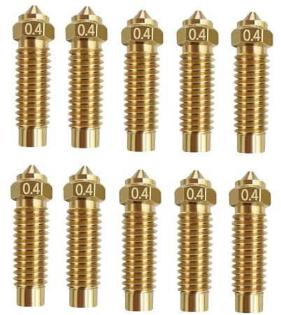 LANKEGU 10-teiliges Düsen-Set für Elegoo Neptune 4 Plus, 3D-Drucker-Teile, 10-teiliges 0,4-mm-Messing-Düsen-Set für Elegoo Neptune 4 Plus/Neptune 4 Max