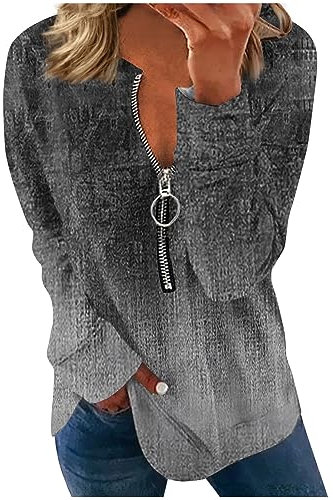 LSAltd Festliche Oberteile Damen Pullover Katze Weihnachtskleidung Strickjacke Damen Skipullover Damen Fell Jacke Damen Gutschein Weihnachten Fleece Damen Thermounterwäsche Für Damen（4-Dark Gray,M）