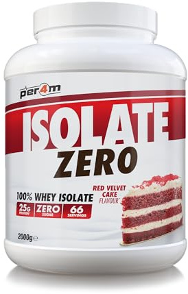 Per4m Isolate Zero, hochreines Proteinisolat, maximaler Proteingehalt bei minimalem Fett & Zucker, laktosereduziert & gut verträglich, für Kraft & Schnelligkeit täglich – Red-Velvet-Kuchen – 2kg
