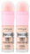 Maybelline New York Instant Age Perfector Glow 4-in-1 Concealer BB Cream Highlighter Primer Farbe 00 Fairlight mit Schwamm zum Auftragen - 2 Flaschen à 20 ml