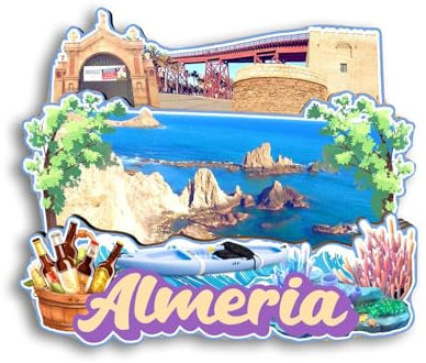 Quwsne Imán para nevera Almería, España, imán para nevera, recuerdos de viaje de ciudad, regalos turísticos, monumentos clásicos 3D, hechos a mano, decoración del hogar, 965