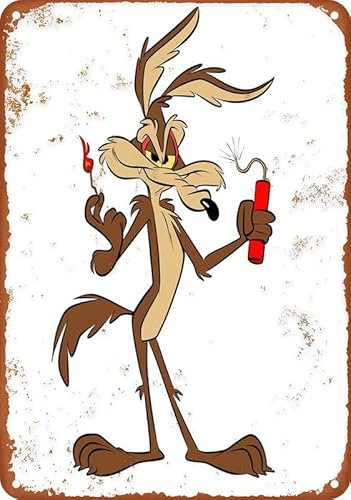 Wile E. Coyote The Road Runner Lustiges Humor-Poster, Vintage-Blechschild aus Metall für Büro, Zuhause, Klassenzimmer, Badezimmer, Dekoration, 20,3 x 30,5 cm