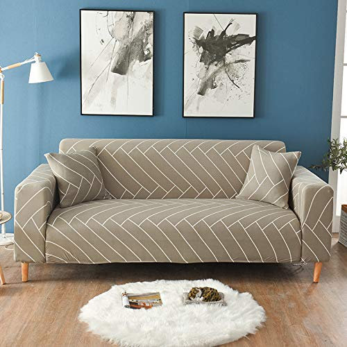 Sofaschoner Braun Sofaüberwurf Weich Spandex Sofaschoner rutschfest Couch Überwurf Waschbare Sofa Überzug Sofabezug mit Elastischen Riemen Sofabezug L Form Universelle 1 Sitzer